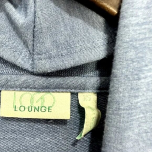 LOGO Lounge Cardigan Womens XS Blue Open Front Drape Pockets Boho Layered Cozy - Picture 3 of 6